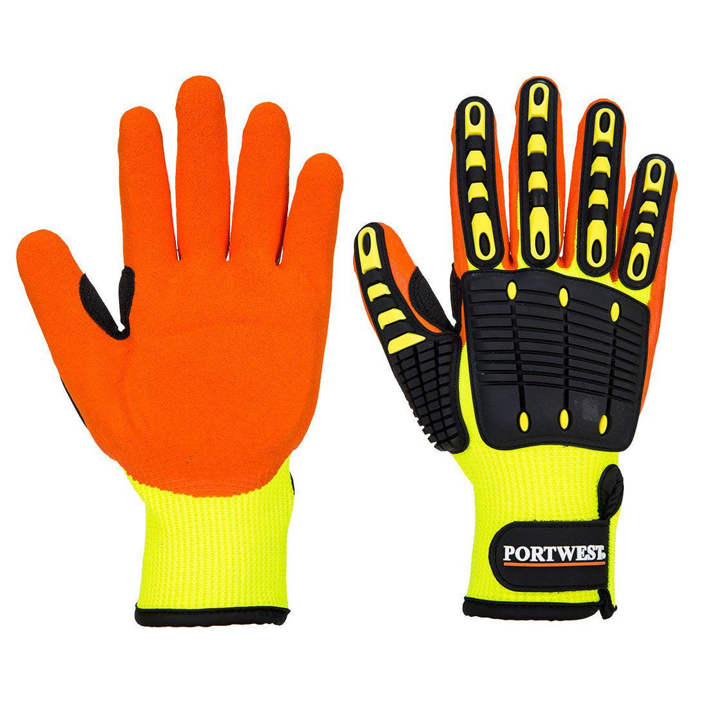 Portwest A721 - Anti Impact Grip Glove - Nitrile  Yellow/Orange