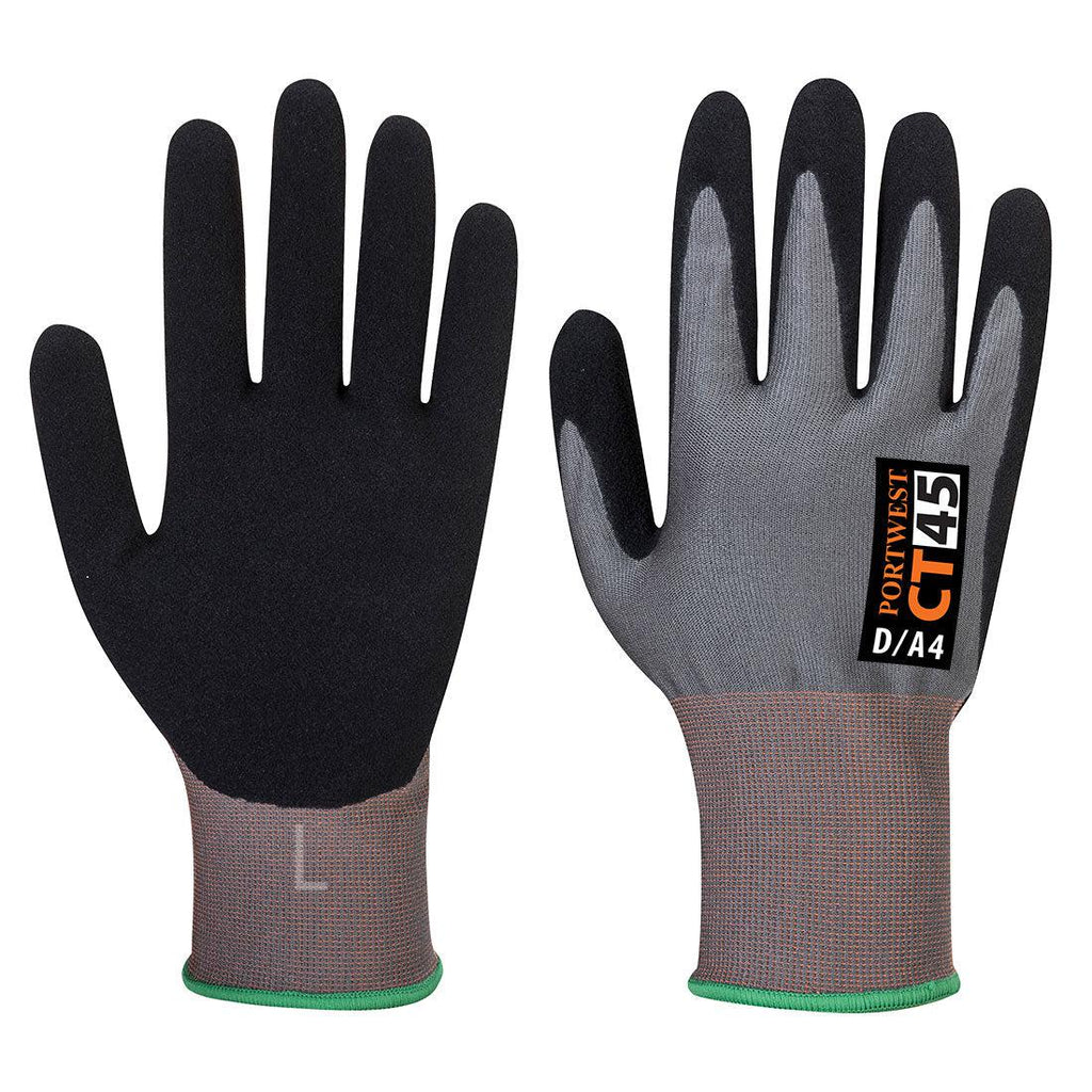 Portwest CT45 - CT HR Nitrile Foam Glove Grey/Black