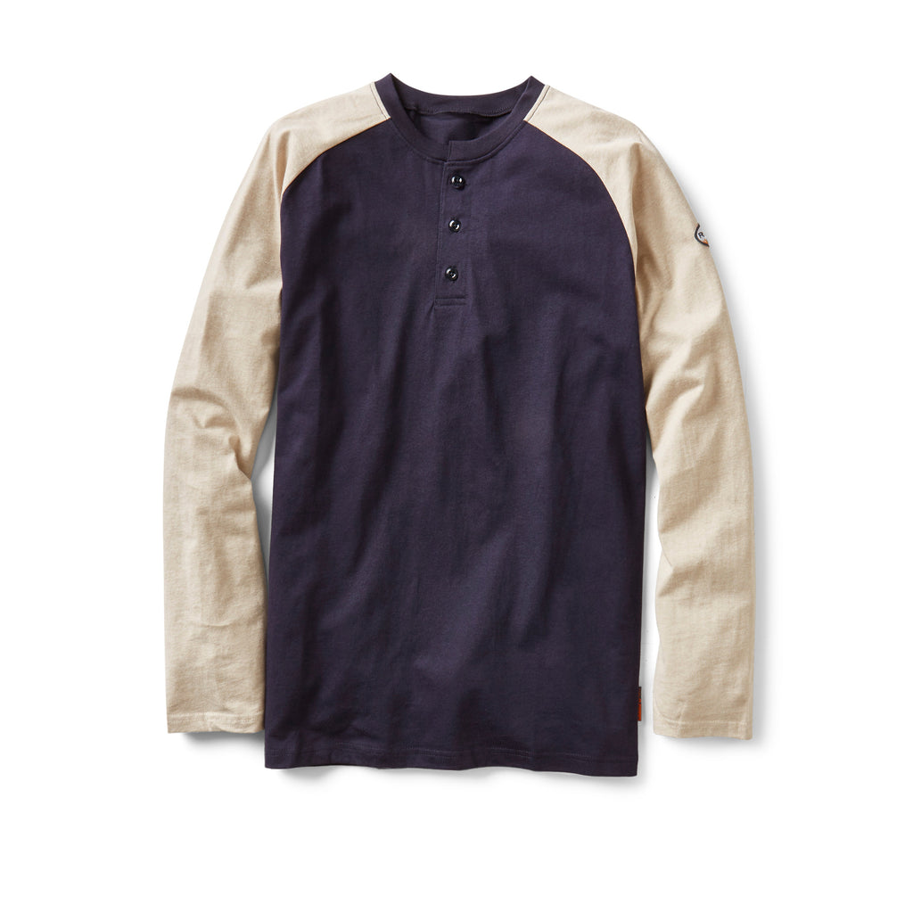 Rasco FR FR0401KH/NV Khaki and Navy Henley T-Shirt