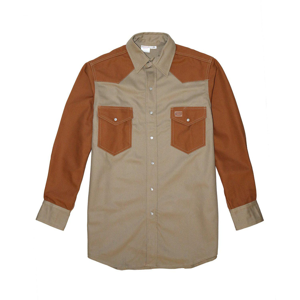 Rasco Non-FR KB1450 Khaki/Brown Duck Two Tone Work Shirt
