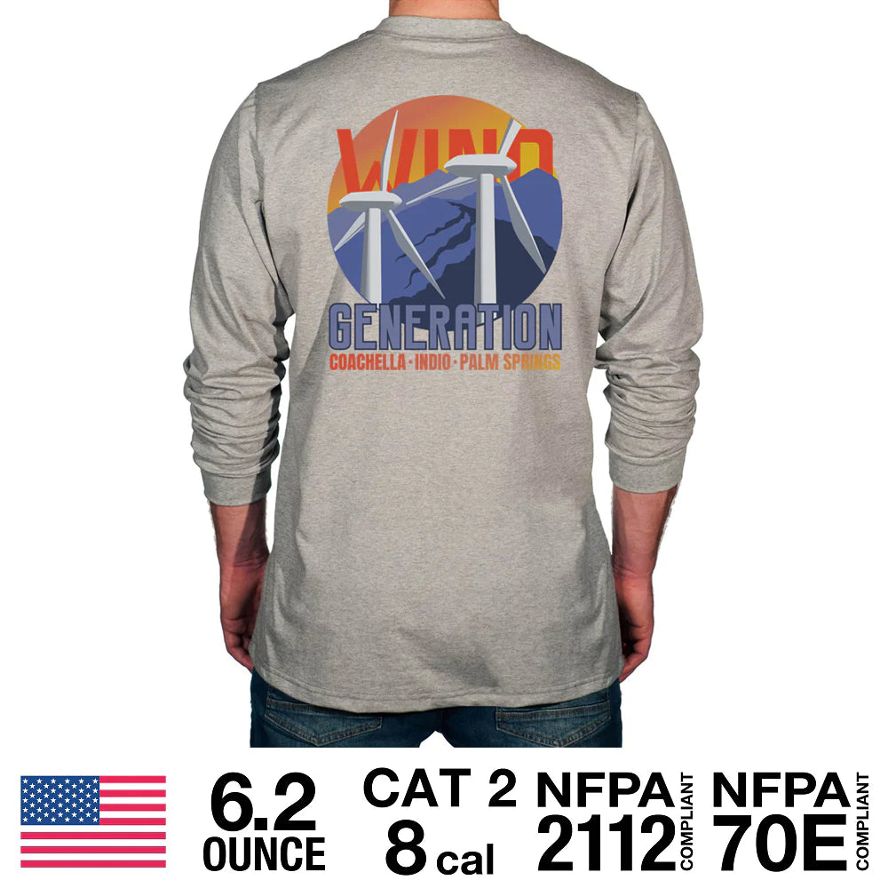 Benchmark 3118FR-BIGFANS Wind Generation FR T-Shirt-Fire Retardant Shirts.com