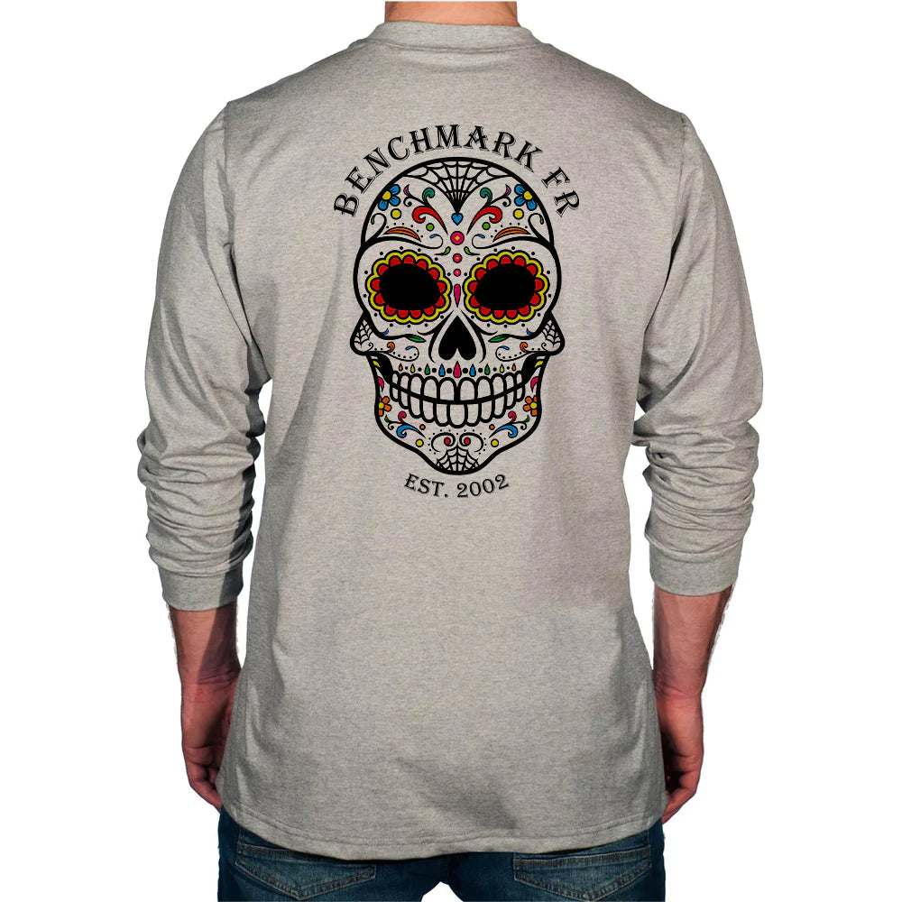 Benchmark 3118FR-CANDYSKULL Dia De Los Muertos FR T-Shirt-Fire Retardant Shirts.com