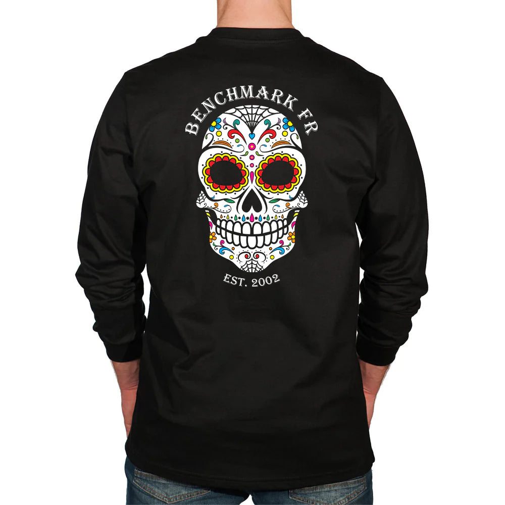 Benchmark 3118FR-CANDYSKULL Dia De Los Muertos FR T-Shirt-Fire Retardant Shirts.com