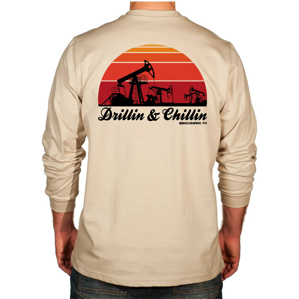 Benchmark 3118FR-CUSTOM Drilling and Chillin T-Shirt-Fire Retardant Shirts.com