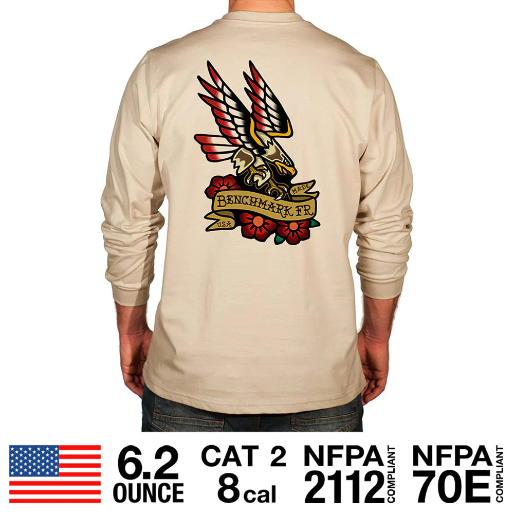 Benchmark 3118FR-EAGTAT Eagle Tattoo FR T-Shirt-Fire Retardant Shirts.com