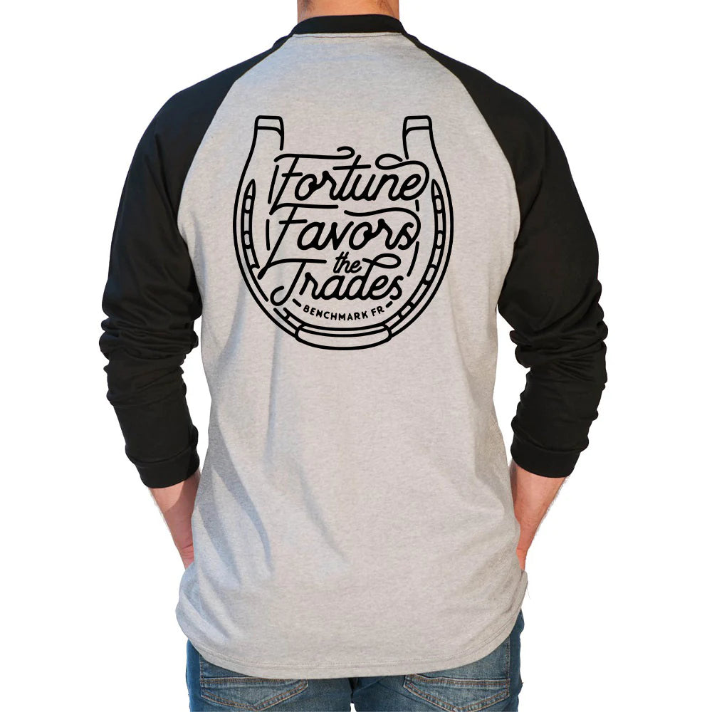 Benchmark 3118FR-FORTUNEHORSE Fortune Favors the Trades Horseshoe FR T-Shirt-Fire Retardant Shirts.com
