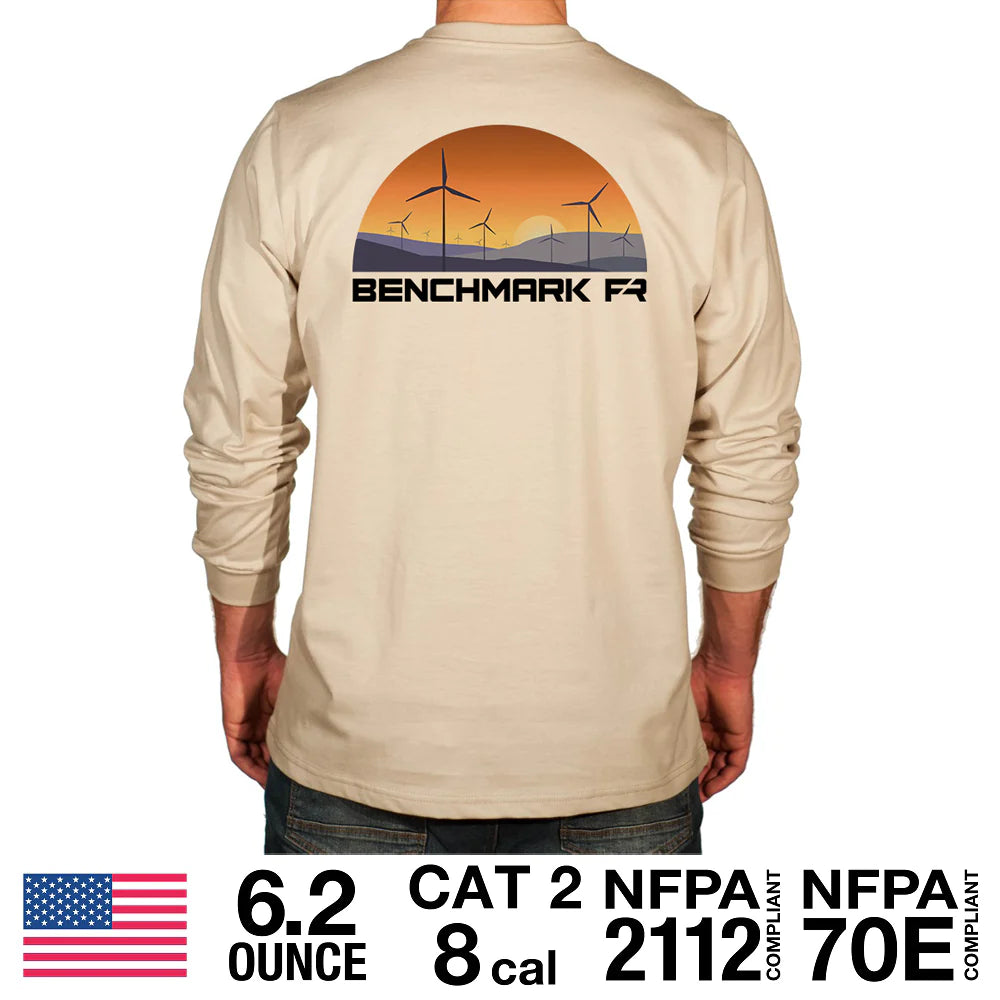 Benchmark 3118FR-WINDFARM Wind Farm FR T-Shirt-Fire Retardant Shirts.com