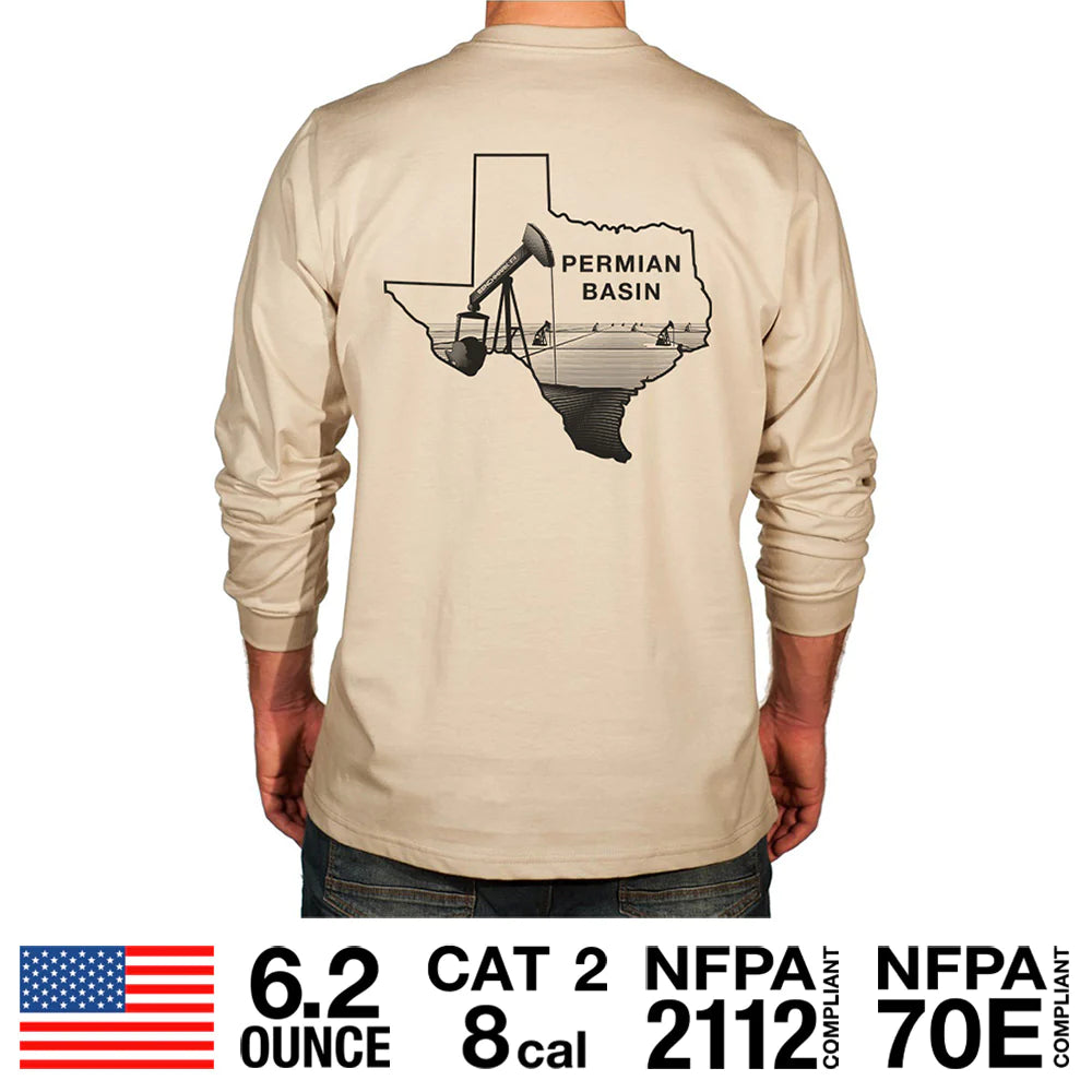Benchmark FR 3118FR-BASIN Permian Basin FR T-Shirt-Fire Retardant Shirts.com