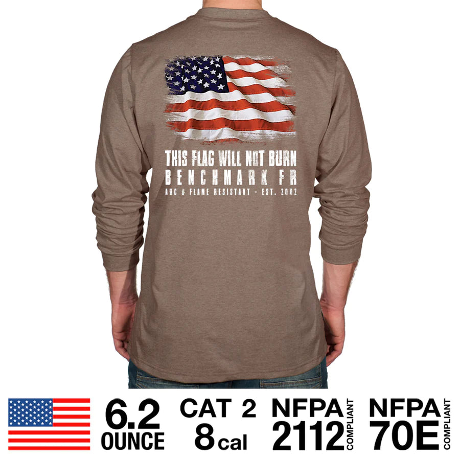 Benchmark FR 3118FR-FLAG This Flag Will Not Burn FR T-Shirt-Fire Retardant Shirts.com
