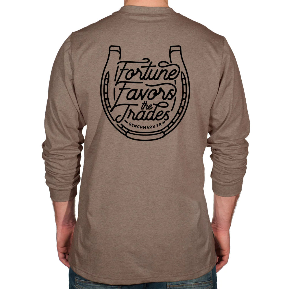 Benchmark 3118FR-FORTUNEHORSE Fortune Favors the Trades Horseshoe FR T-Shirt