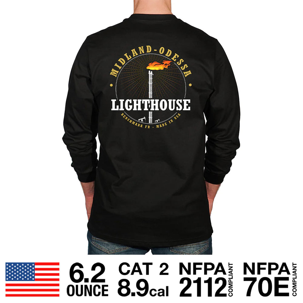 Benchmark 3118FRBK-S-LTHOUSE Midland - Odessa Lighthouse FR Shirt