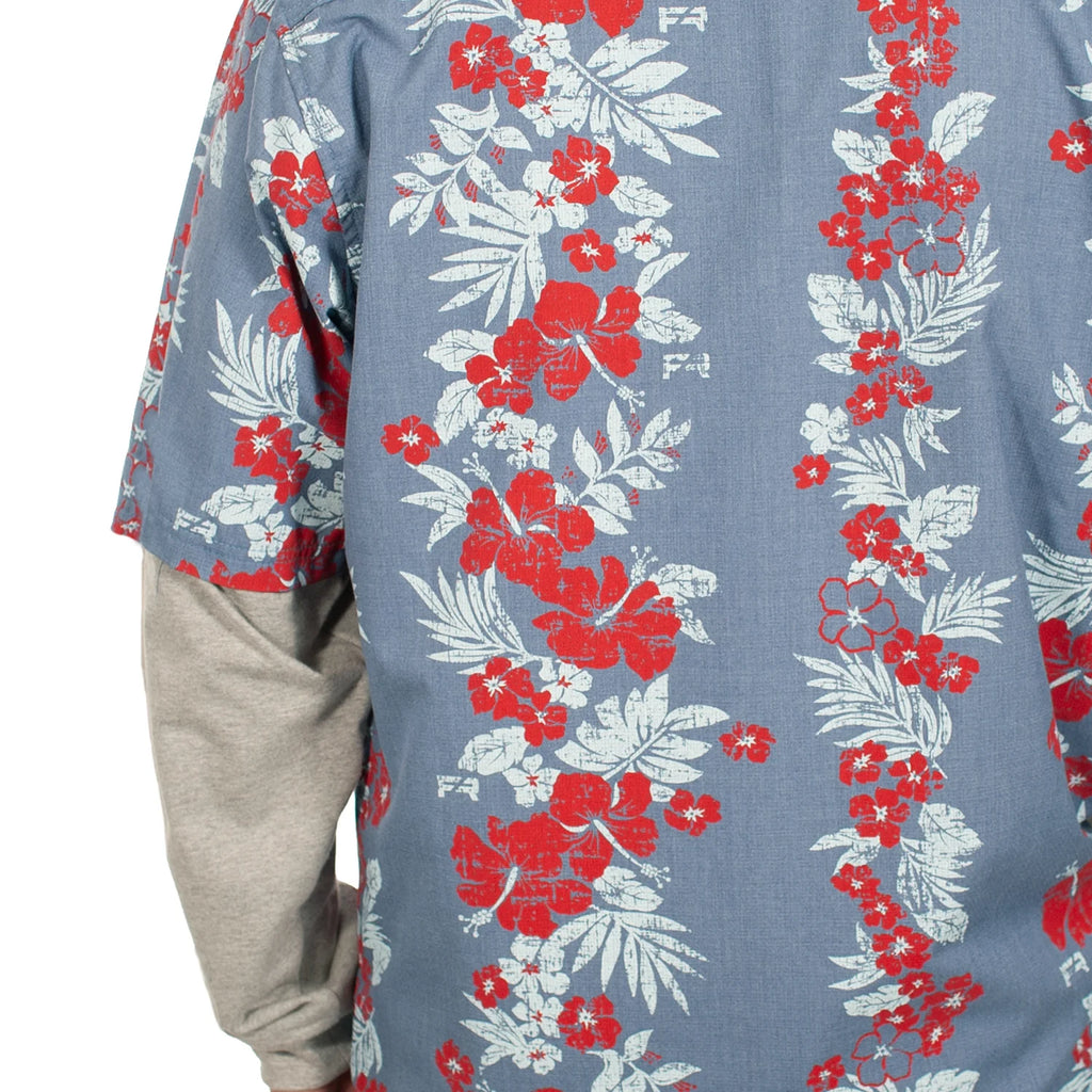 Benchmark FR 1959FRLB Aloha Friday Tropical Vine Light Blue Flame Resistant Hawaiian Shirt