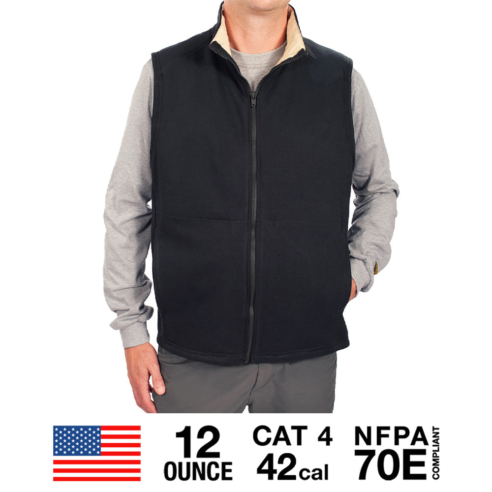 Benchmark FR 3060FRBK Black Sheep Soft Lined FR Vest Fire