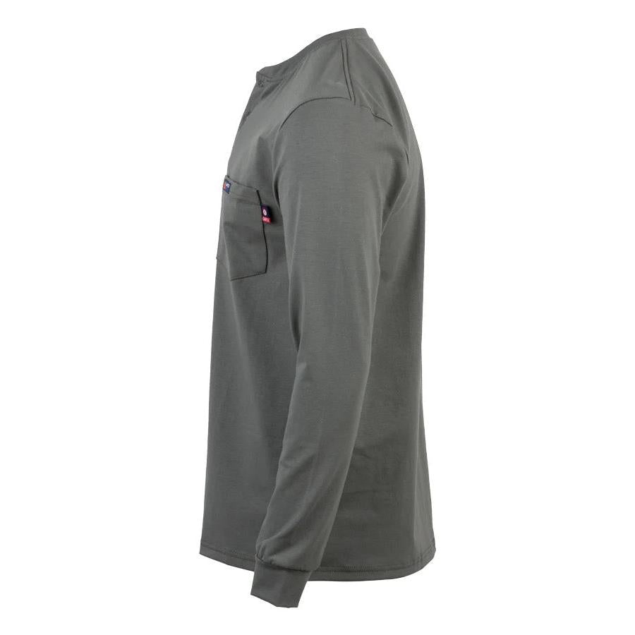 LAPCO FR FRT-RHP 6GY Gray 6oz. Henley Tees-Fire Retardant Shirts.com