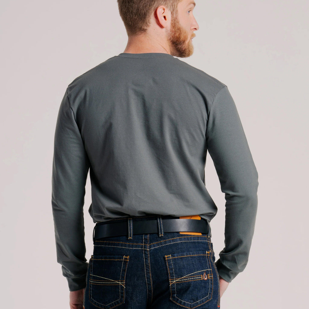 LAPCO FR FRT-RHP 6GY Gray 6oz. Henley Tees-Fire Retardant Shirts.com