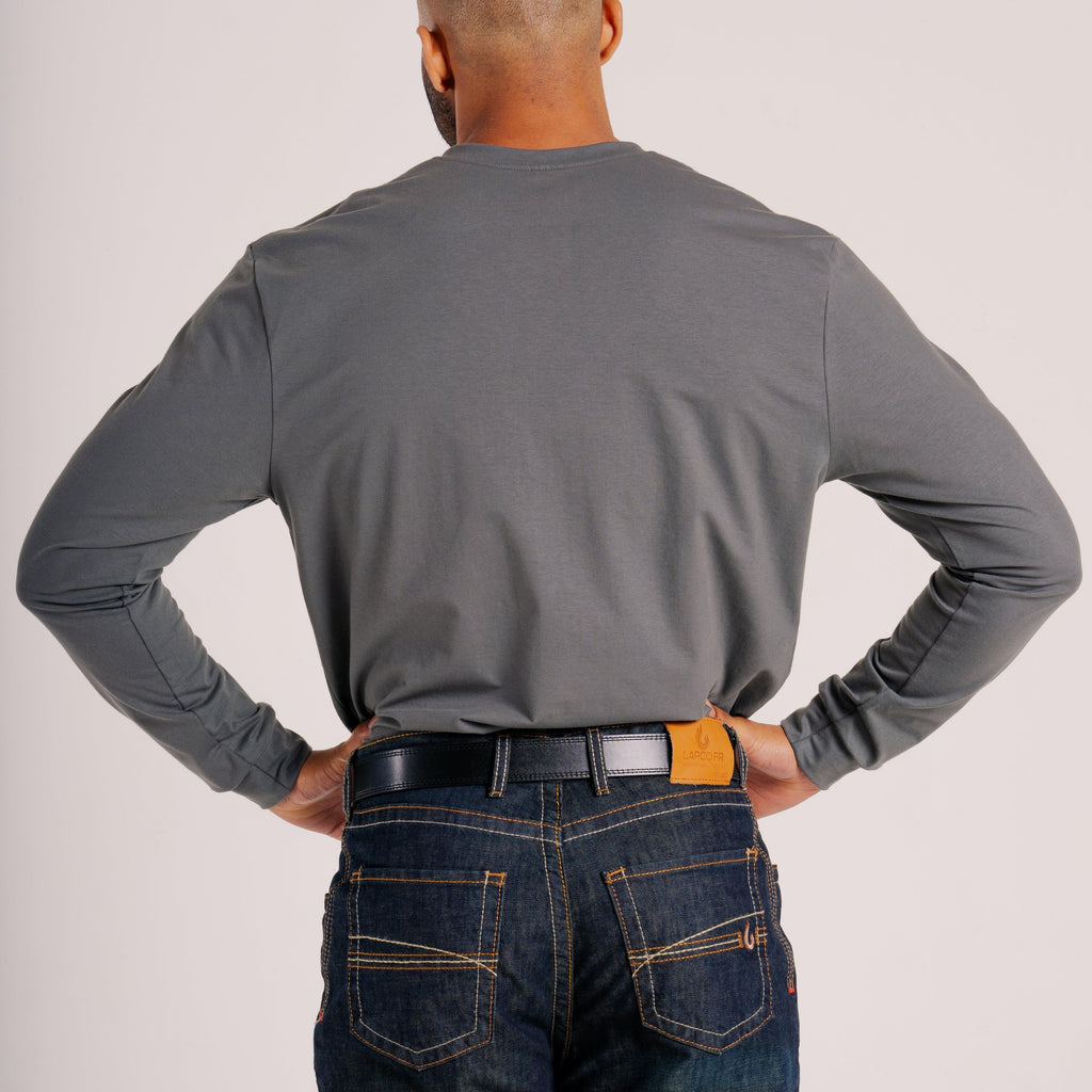 LAPCO FR FRT-RHP 6GY Gray 6oz. Henley Tees-Fire Retardant Shirts.com