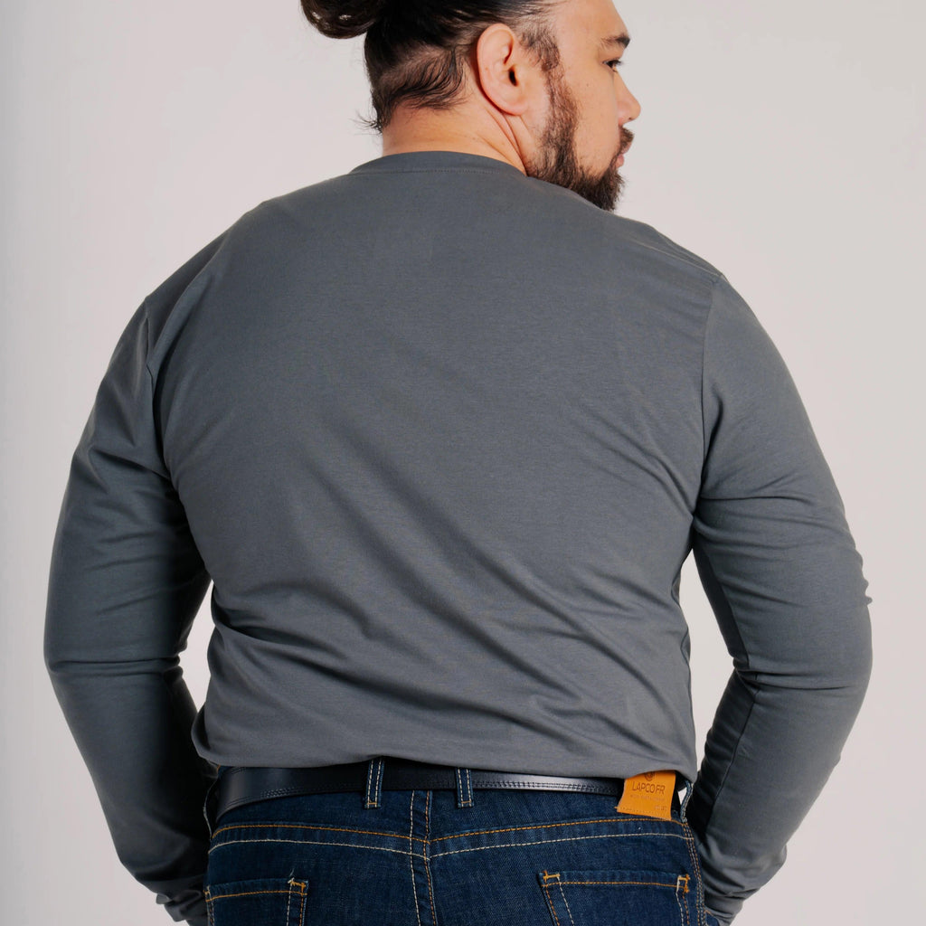 LAPCO FR FRT-RHP 6GY Gray 6oz. Henley Tees-Fire Retardant Shirts.com