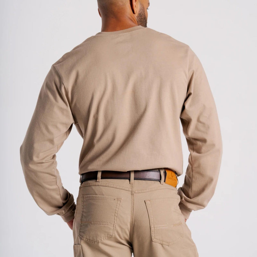 LAPCO FR FRT-RHP 6KH Khaki 6oz. Henley Tees-Fire Retardant Shirts.com