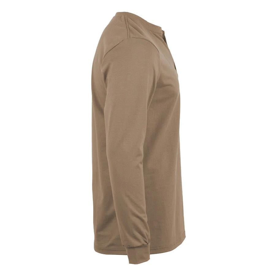 LAPCO FR FRT-RHP 6KH Khaki 6oz. Henley Tees-Fire Retardant Shirts.com