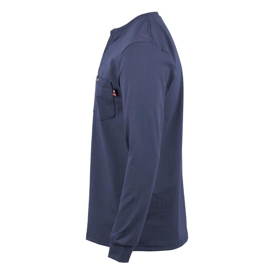 LAPCO FR FRT-RHP 6NY Navy 6oz. Henley Tees-Fire Retardant Shirts.com