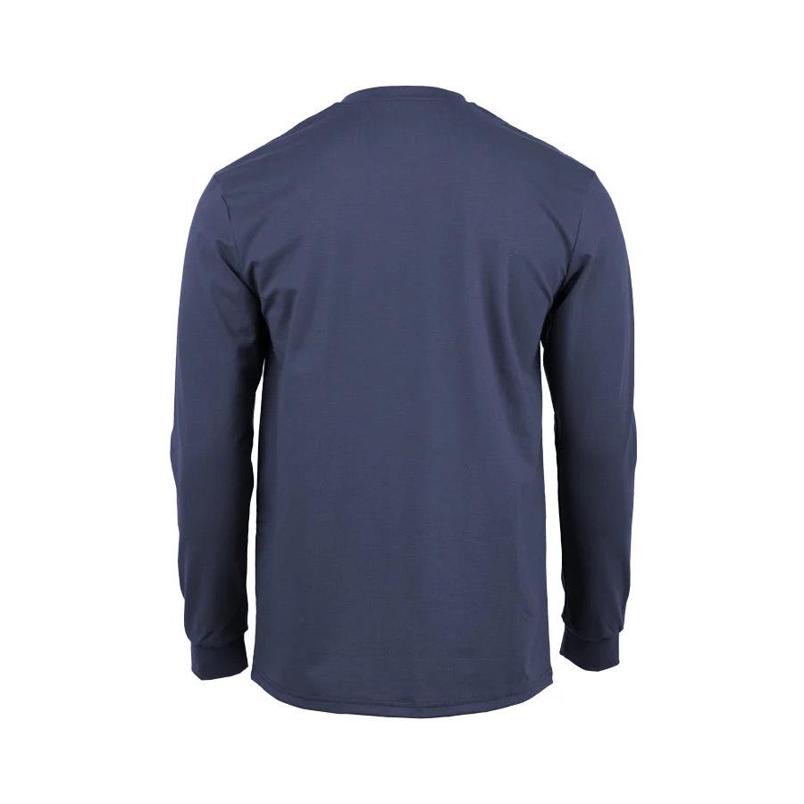 LAPCO FR FRT-RHP 6NY Navy 6oz. Henley Tees-Fire Retardant Shirts.com