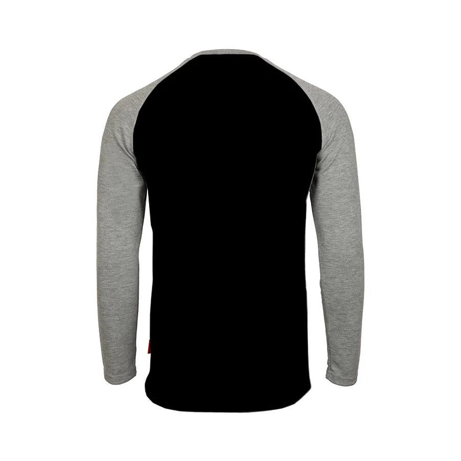 LAPCO FR FRT-RHP BLG Black-Gray 6oz. Henley Tees-Fire Retardant Shirts.com