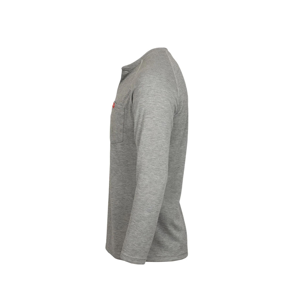 LAPCO FR FRT-RHP GRY Black-Gray 6oz. Henley Tees-Fire Retardant Shirts.com