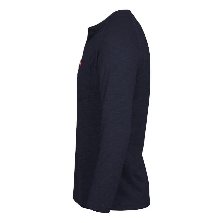 LAPCO FR FRT-RHP NVY Navy 6oz. Henley Tees-Fire Retardant Shirts.com