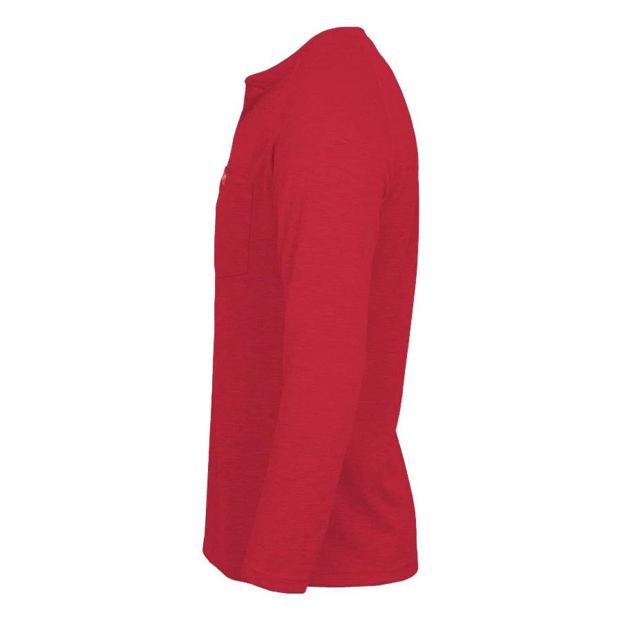 LAPCO FR FRT-RHP RED Red 6oz. Henley Tees-Fire Retardant Shirts.com