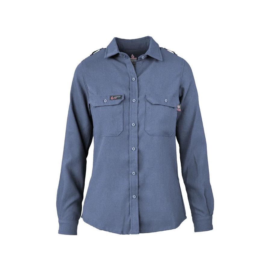 LAPCO FR L-TCS5MB Ladies Medium Blue Uniform Shirt-Fire Retardant Shirts.com