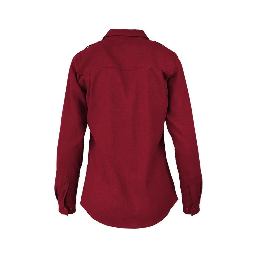 LAPCO FR L-TCS5RE Ladies Red Uniform Shirt-Fire Retardant Shirts.com