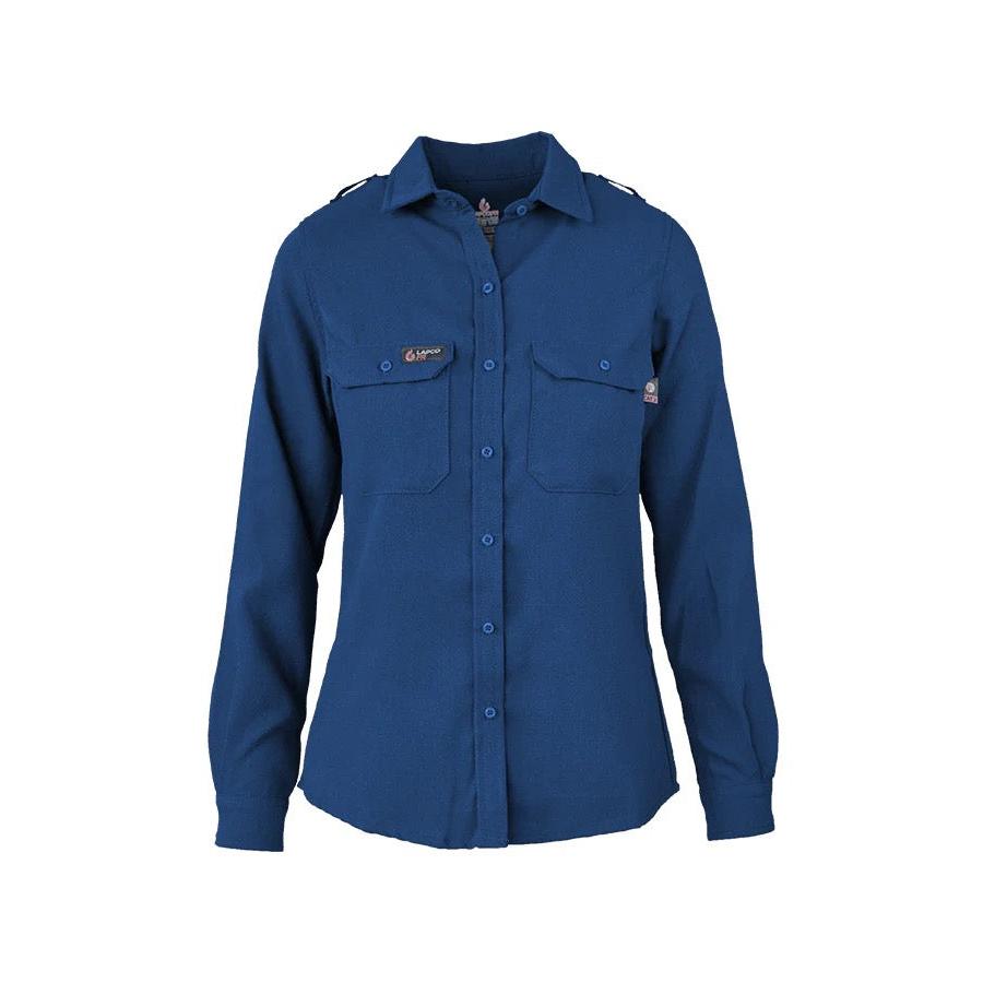LAPCO FR L-TCS5RO Ladies Royal Blue Uniform Shirt-Fire Retardant Shirts.com