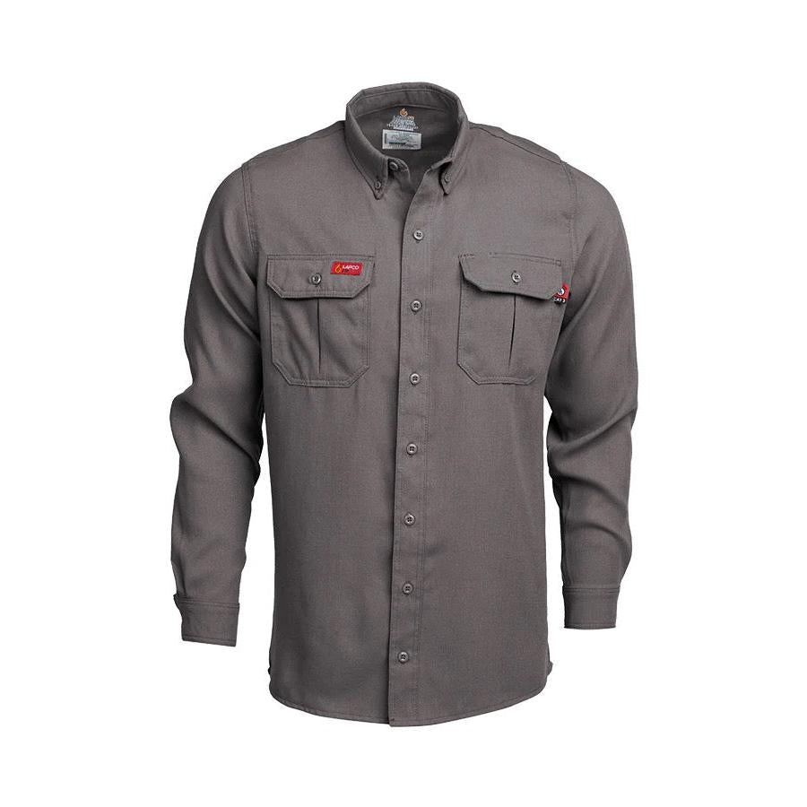 LAPCO FR TCS5GY Gray Modern Uniform Shirt-Fire Retardant Shirts.com