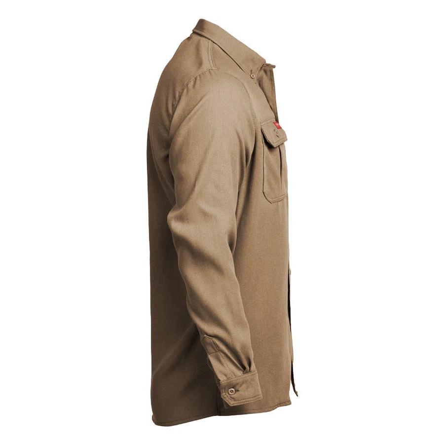 LAPCO FR TCS5KH Khaki Modern Uniform Shirt-Fire Retardant Shirts.com