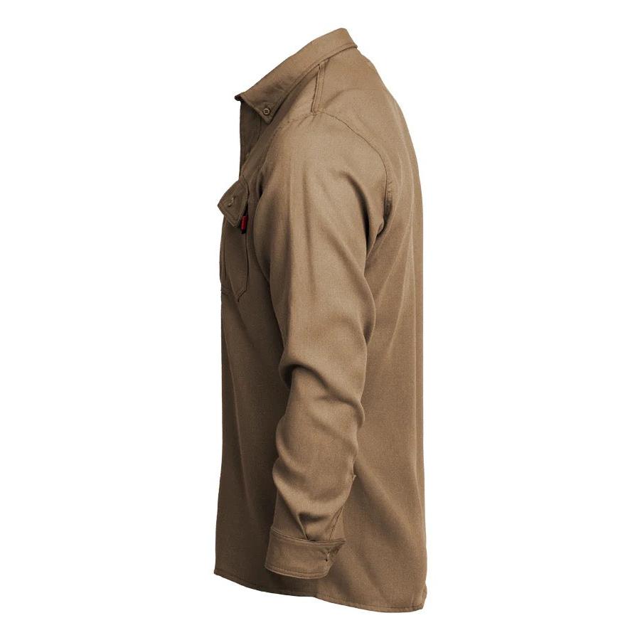 LAPCO FR TCS5KH Khaki Modern Uniform Shirt-Fire Retardant Shirts.com
