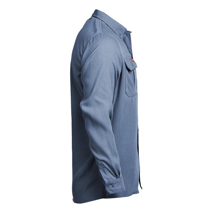 LAPCO FR TCS5MB Medium Blue Modern Uniform Shirt-Fire Retardant Shirts.com
