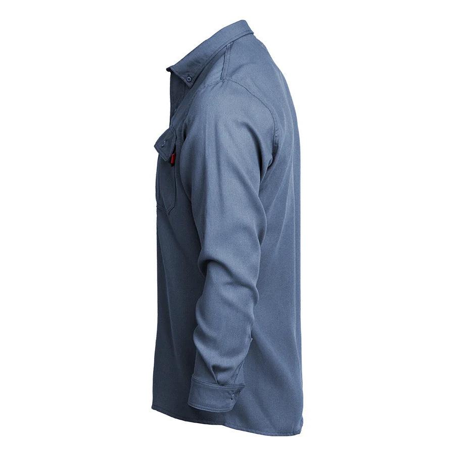 LAPCO FR TCS5MB Medium Blue Modern Uniform Shirt-Fire Retardant Shirts.com