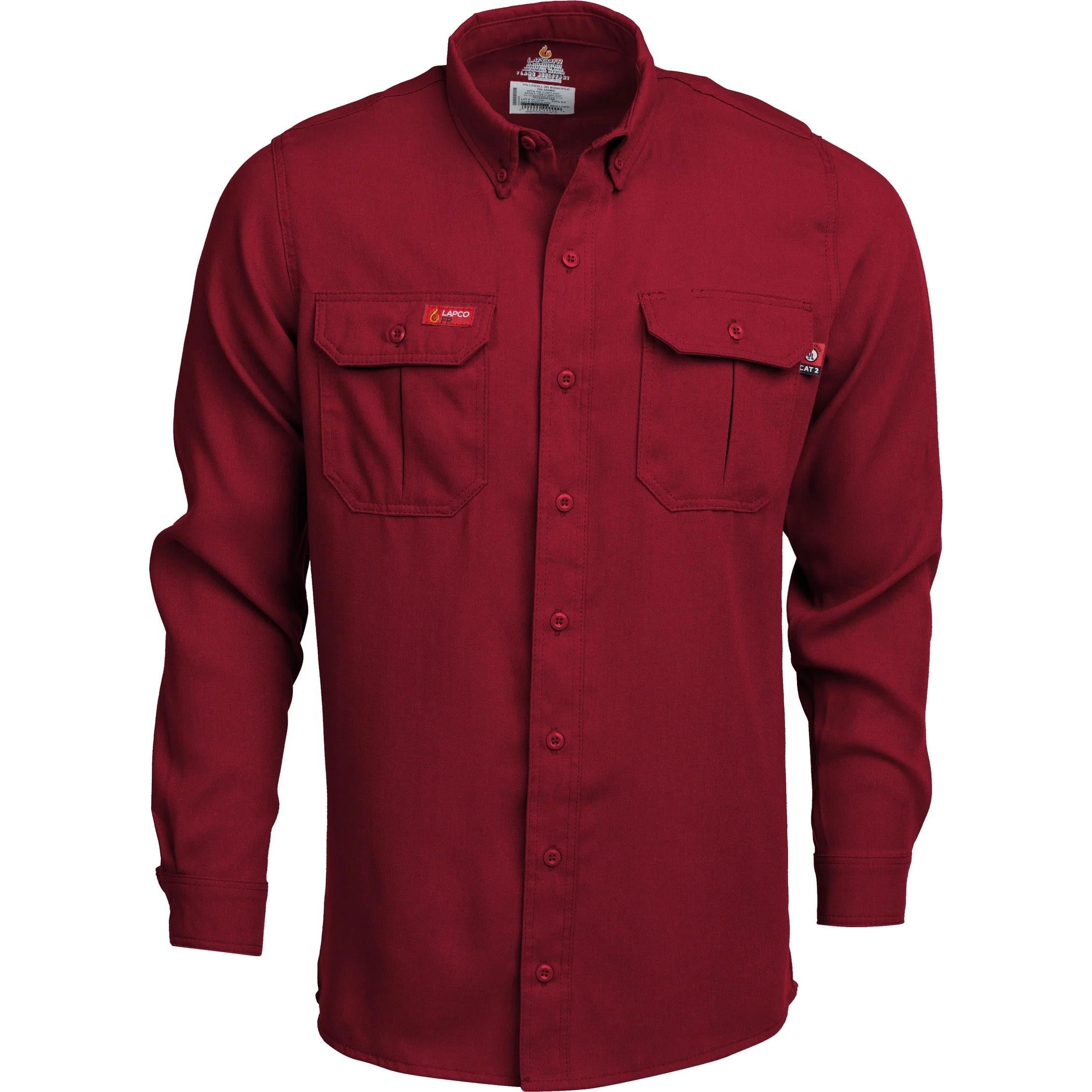 LAPCO FR TCS5RE Red Modern Uniform Shirt XL / Tall / Red LAPCO FR TCS5RE Red Modern Uniform Shirt XL / Tall / Red
