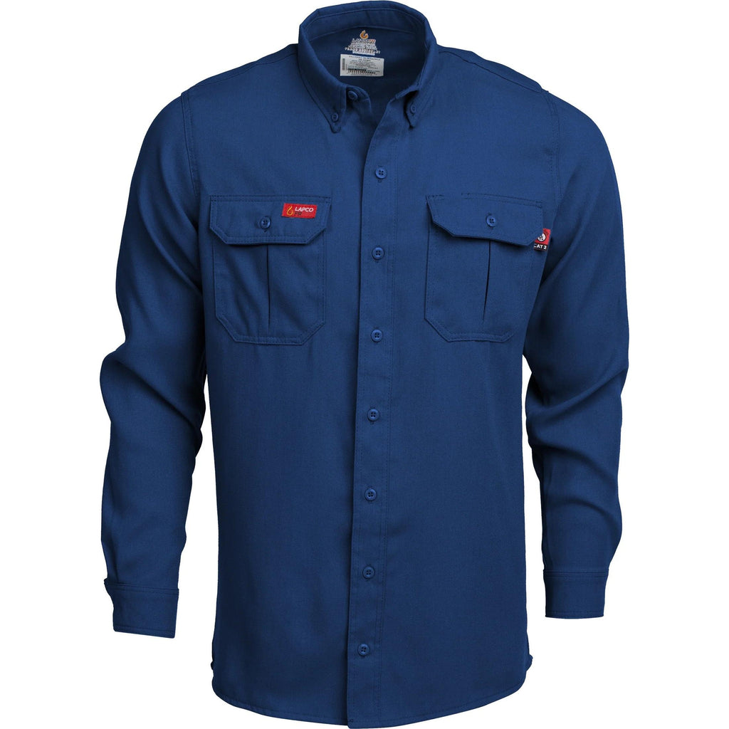 LAPCO FR TCS5RO Royal Blue Modern Uniform Shirt-Fire Retardant Shirts.com