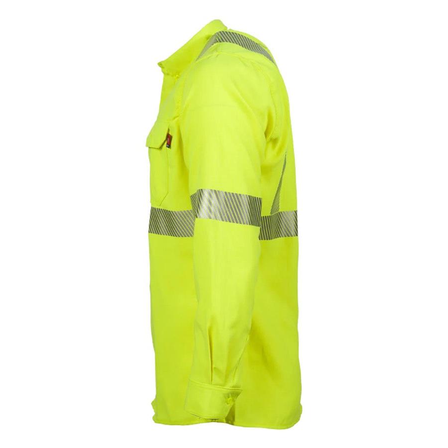 LAPCO FR TCSHV5C2 Hi-Viz Class-2 5oz. Modern Hi-Viz Uniform Shirts-Fire Retardant Shirts.com