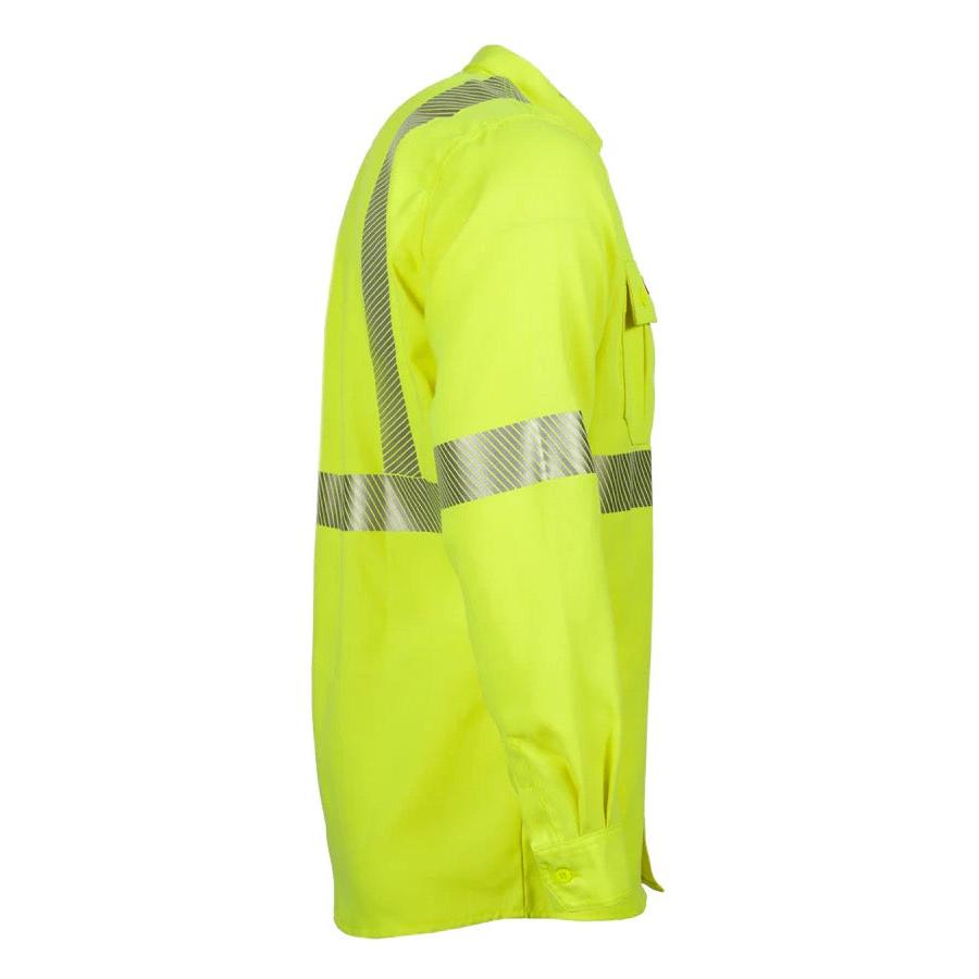 LAPCO FR TCSHV5C2 Hi-Viz Class-2 5oz. Modern Hi-Viz Uniform Shirts-Fire Retardant Shirts.com