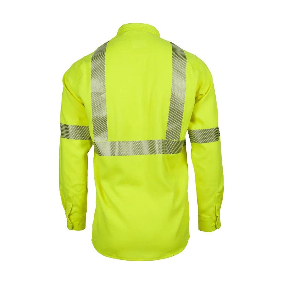 LAPCO FR TCSHV5C2 Hi-Viz Class-2 5oz. Modern Hi-Viz Uniform Shirts-Fire Retardant Shirts.com