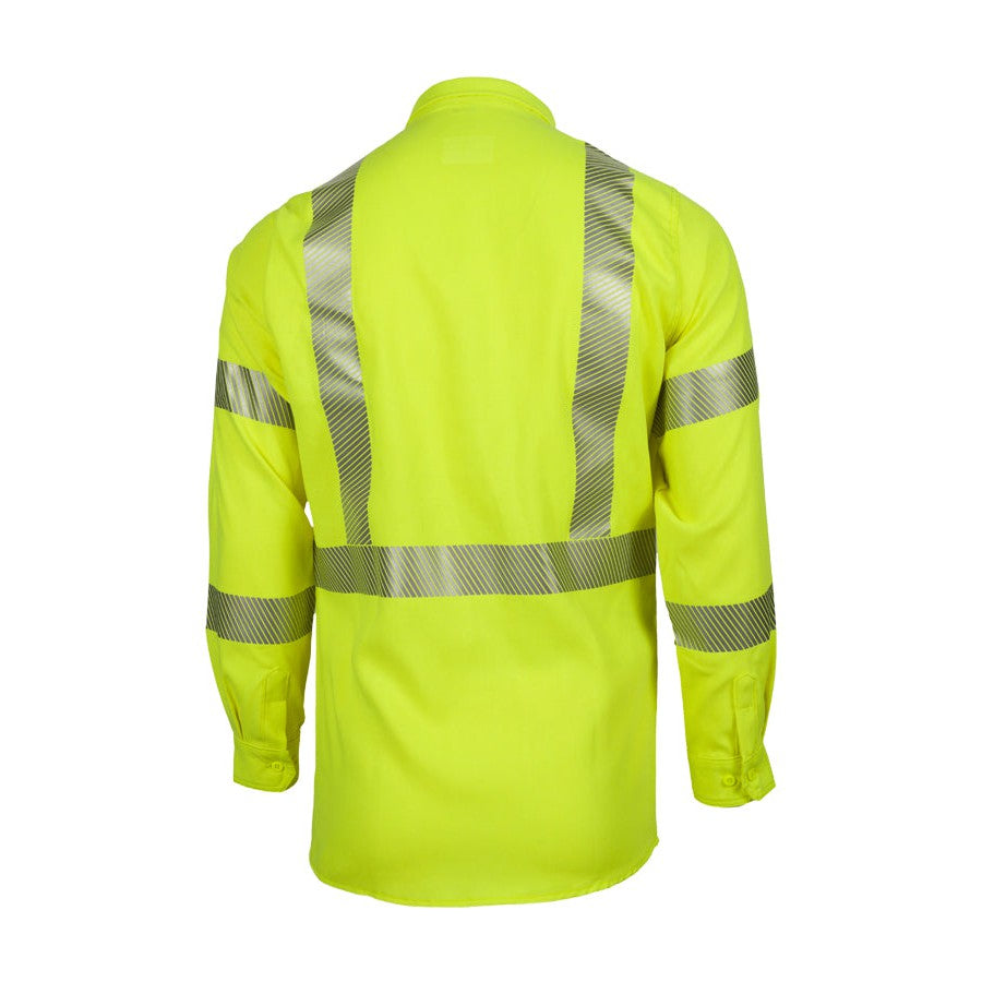 LAPCO FR TCSHV5C3 Hi-Viz Class-3 5oz. Modern Hi-Viz Uniform Shirts-Fire Retardant Shirts.com
