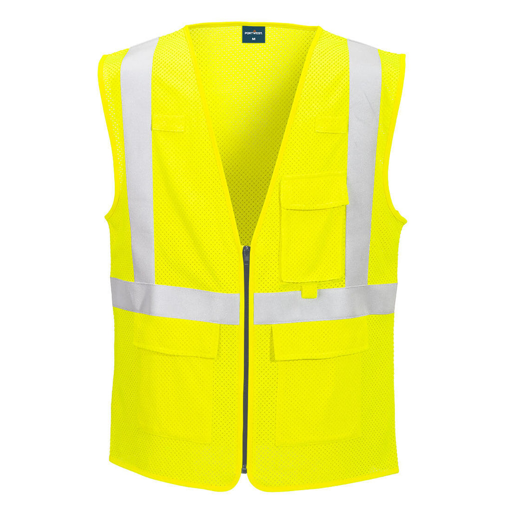 Portwest FR FR611 - Modaflame Hi-Vis Class 2 FR Mesh Vest Yellow-Fire Retardant Shirts.com