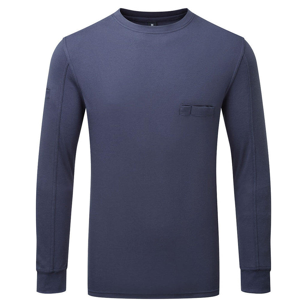Portwest FR FR727 - Bizflame Knit Women's FR Crew Neck Navy-Fire Retardant Shirts.com
