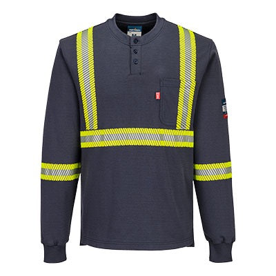 Portwest FR748 - Bizflame Knit 2" X Back FR Henley-Fire Retardant Shirts.com