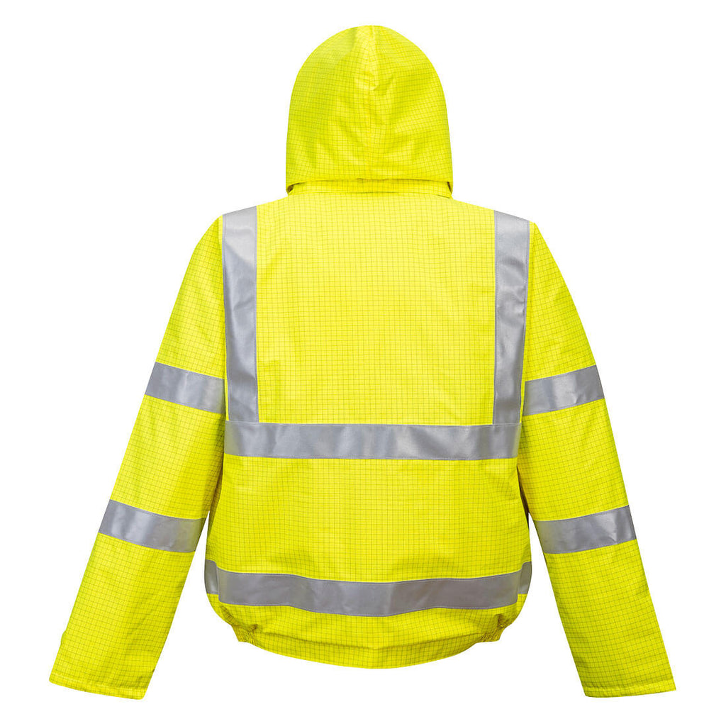 Portwest Fr US773 - Bizflame Rain Hi-Vis Anti-static FR Bomber Jacket-Fire Retardant Shirts.com