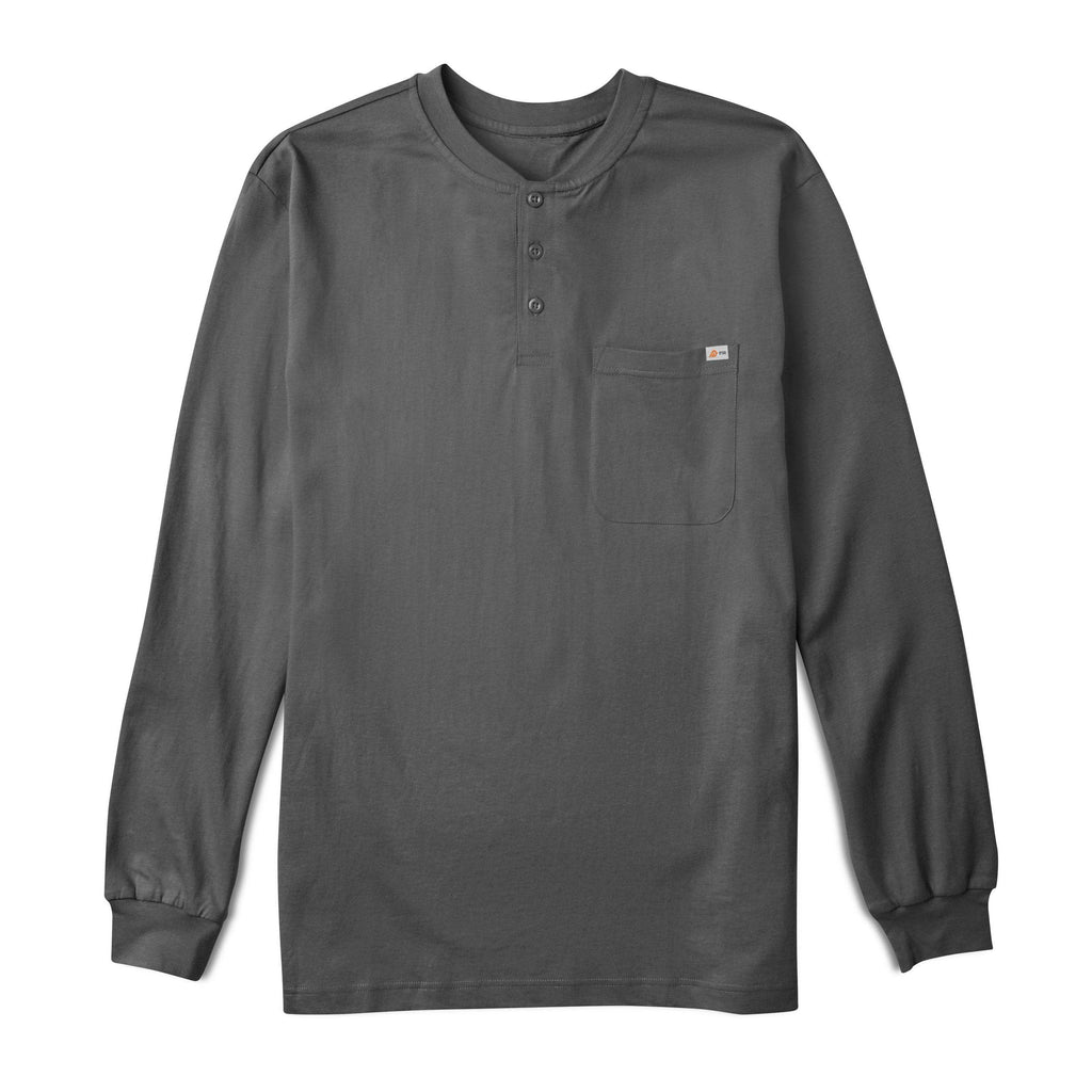 Rasco FR FR0101UNV Gray Stretch Henley-Fire Retardant Shirts.com