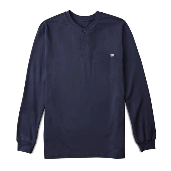 Rasco FR FR0101UNV Navy Stretch Henley-Fire Retardant Shirts.com