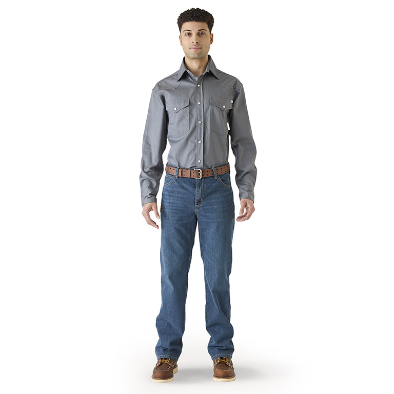 Rasco FR FR1003GY Gray Lightweight Work Shirt – Fire Retardant